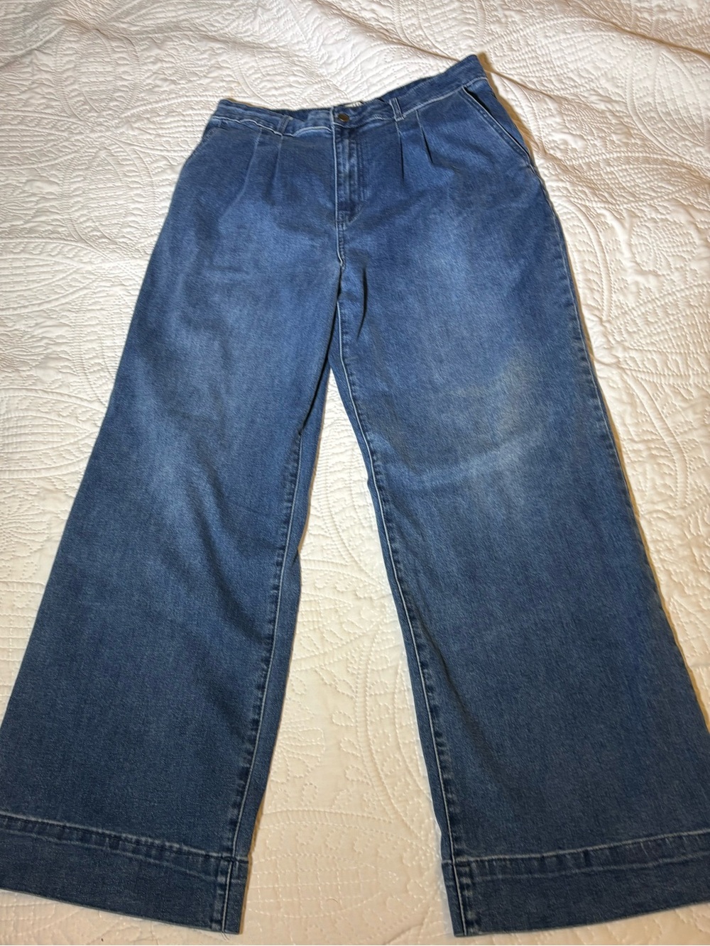 Bagatelle Collection High Rise Pleated Wide Leg Trouser Jeans Quiet Luxury Sz 31 - Picture 2 of 11